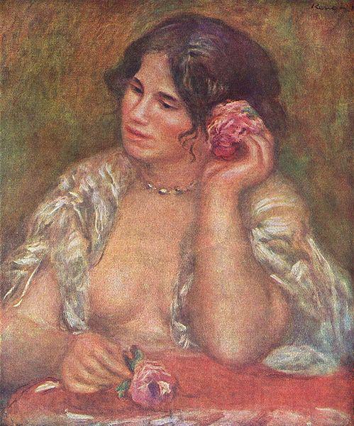 Pierre-Auguste Renoir Gabriele mit Rose Norge oil painting art